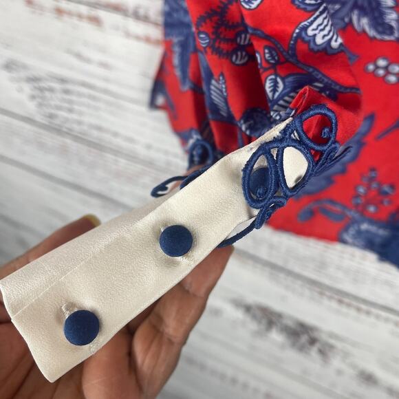 Etcetera Red and Blue Floral Blouse - Picture 5 of 9